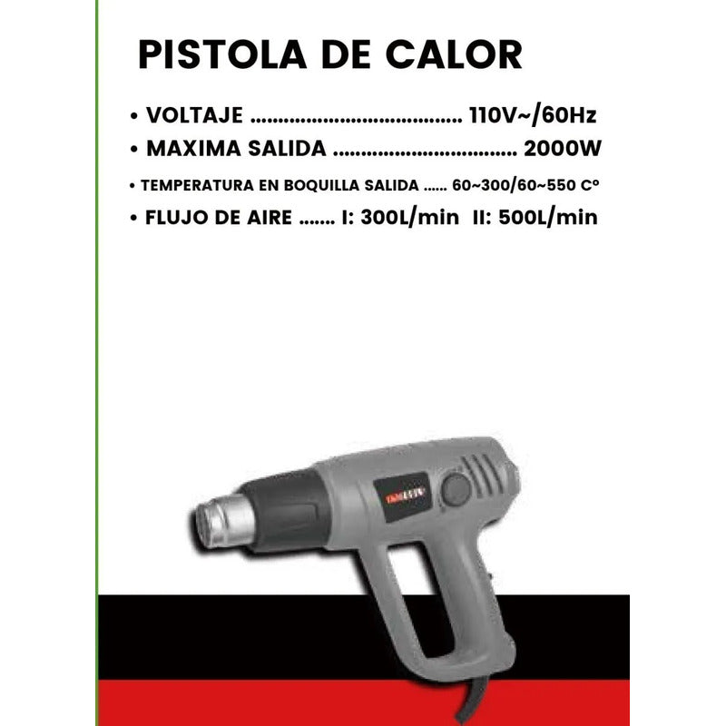 Pistola De Calor Aire Caliente 1500 Wt 2 Temperaturas