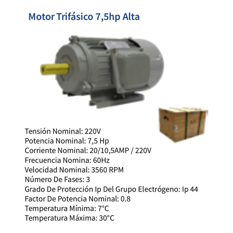 Motor Electrico Trifasico 7.5hp Alta Industria Trabajo Pesad