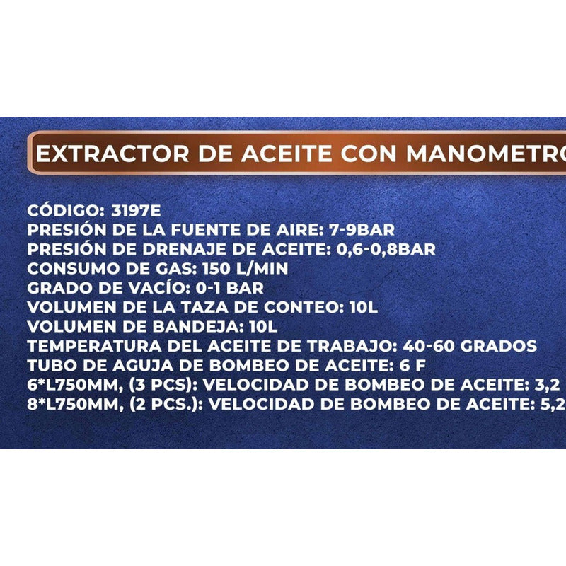 Extractor De Aceite Neumático Automotriz Con Manometro