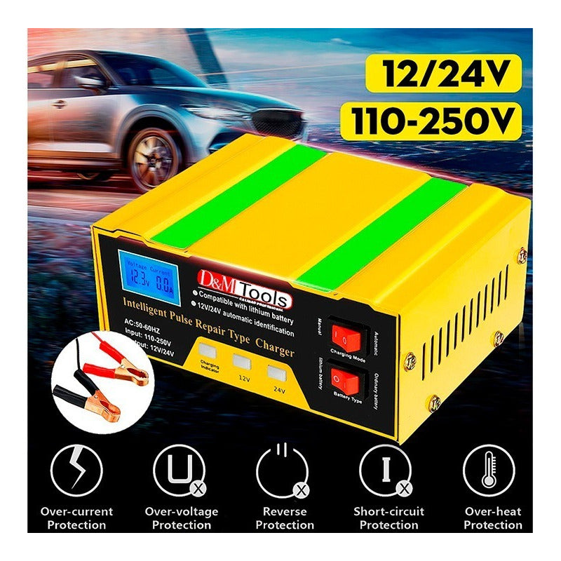 Cargador De Batería 12 Voltios Para Motos Y Carros