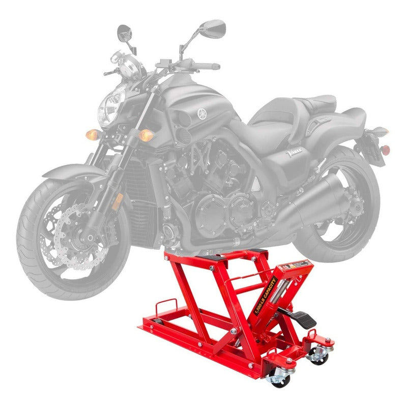 Gato Hidraulico Para Moto De 1500 Libras Motocicletas Color Rojo