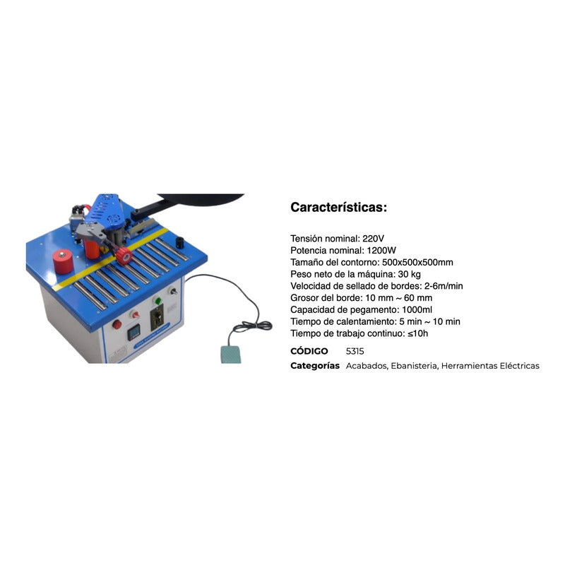 D&mtools Máquina Enchapadora Refiladora Industrial Trabajo