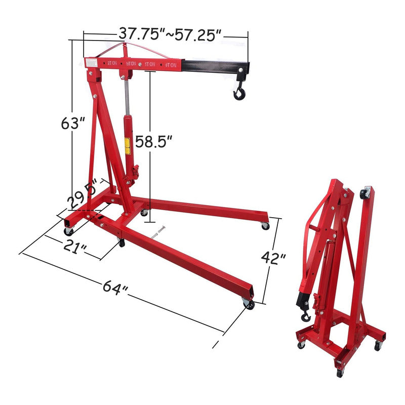 Gato Grúa Pluma Para Motores Eleva Motor De 2t