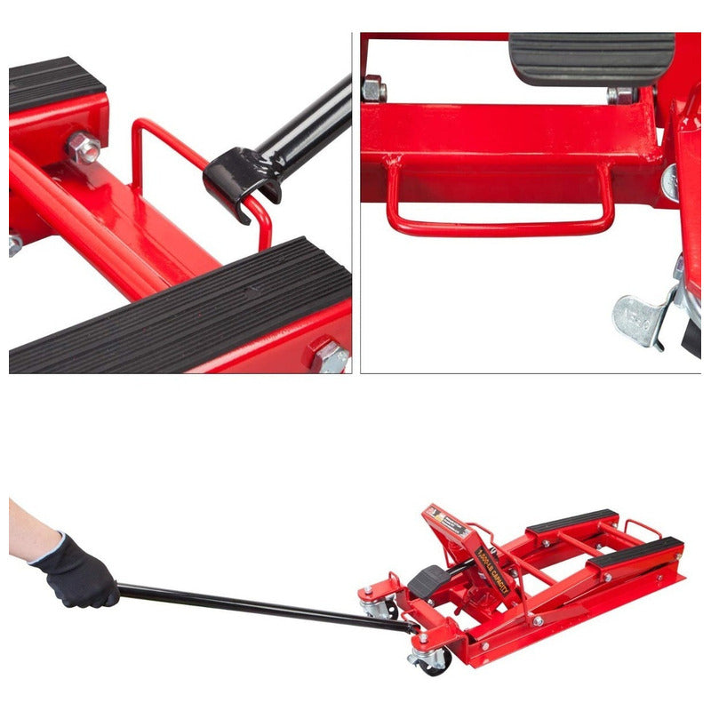 Gato Hidraulico Para Moto De 1500 Libras Motocicletas Color Rojo