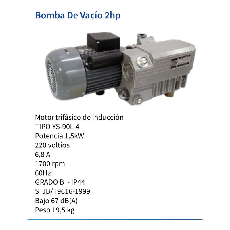 Bomba De Vacío D&m Tools 2hp Trifasica Trabajo Pesado Indust