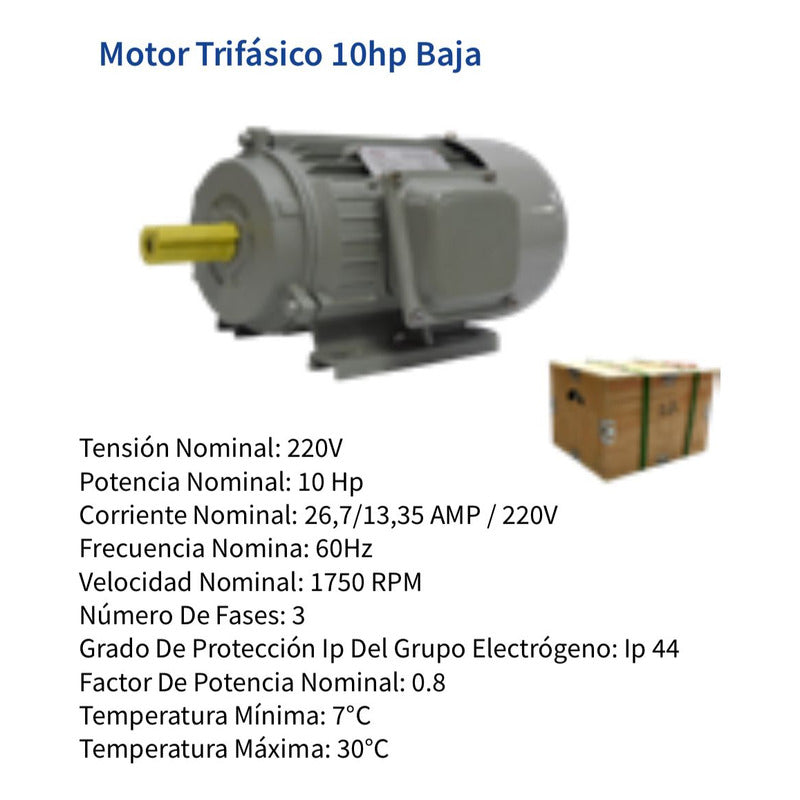 Motor Electrico Trifasico 10hp Baja Industria Trabajo Pesado
