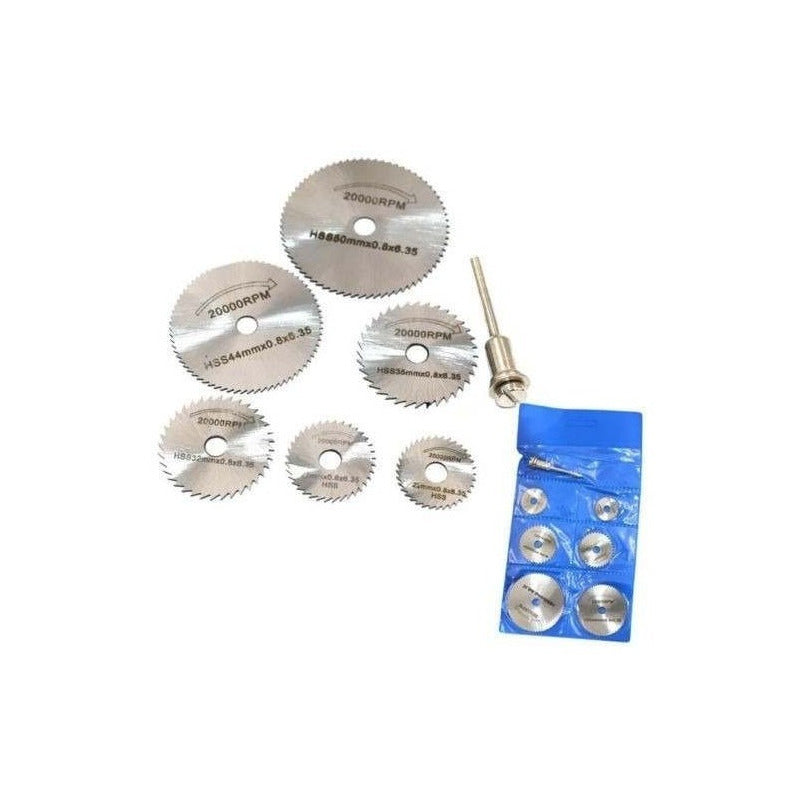 Mototool Taladro Kit  Mini Sierras X 7  Hss Acero + Mandril