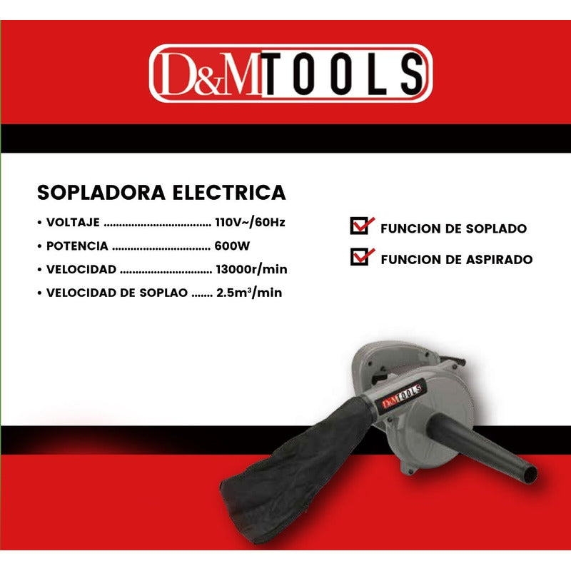Sopladora Aspiradora Eléctrica Pc 600 Wt