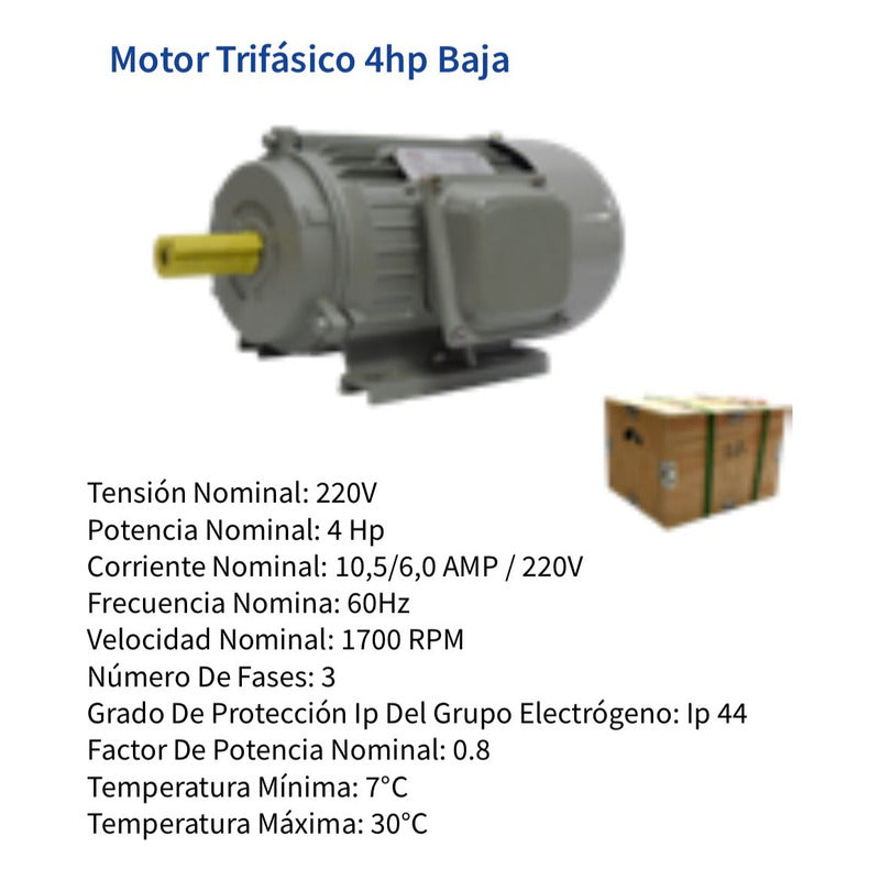 Motor Electrico Trifasico 4hp Baja Industrial Trabajo Pesado