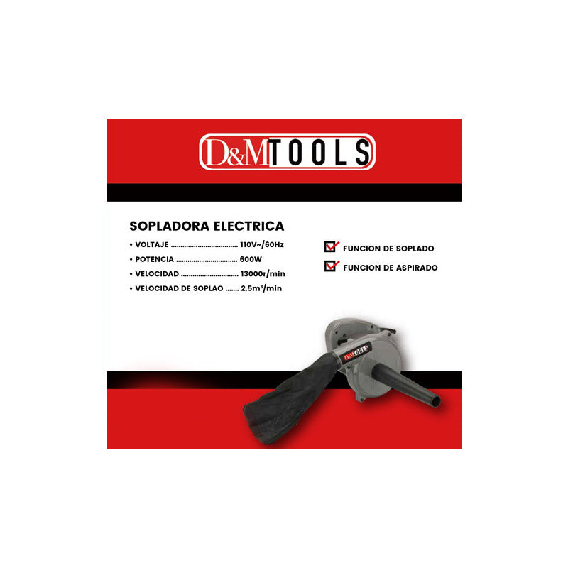 Sopladora Aspiradora Blower Potente Pc 600 W Mantenimiento Color Gris