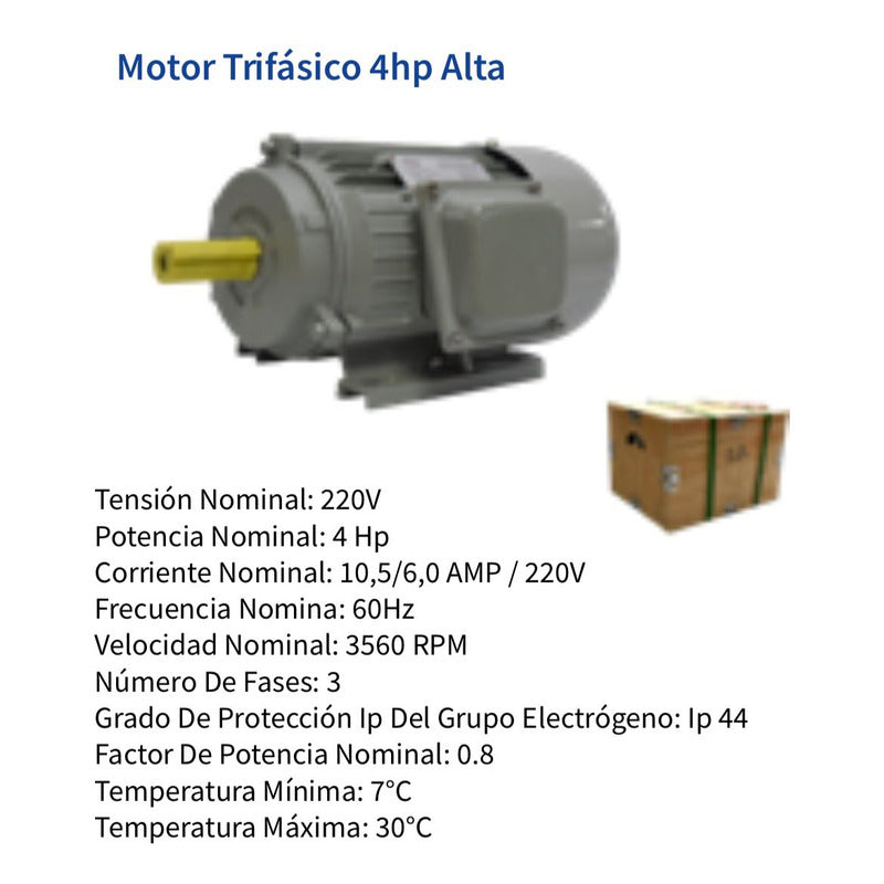 Motor Electrico Trifasico 4hp Alta Industrial Trabajo Pesado