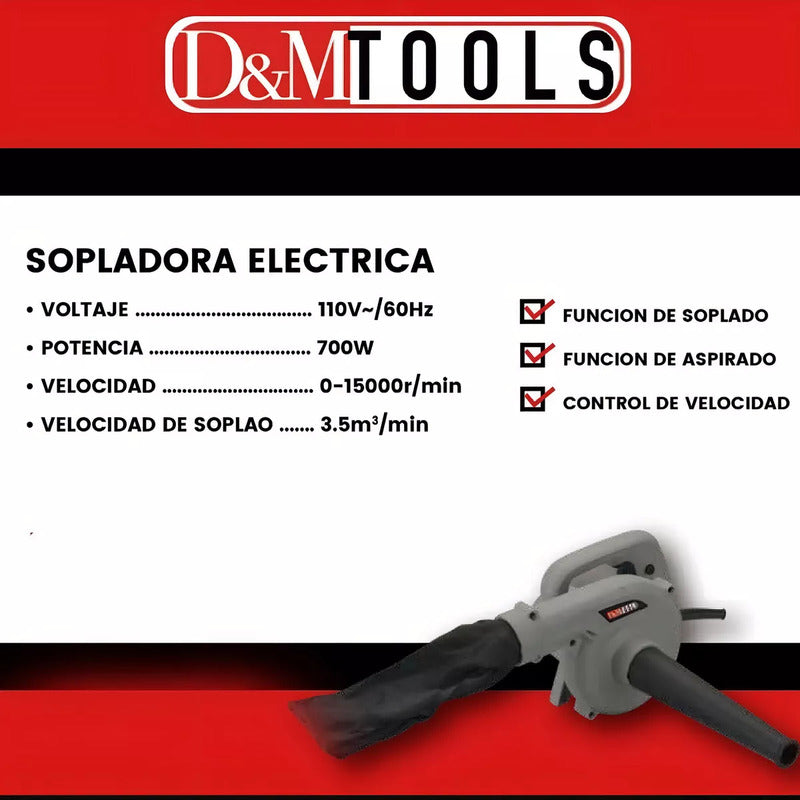 Sopladora Aspiradora Electrica 6 Velocidades Trabajo Pesado