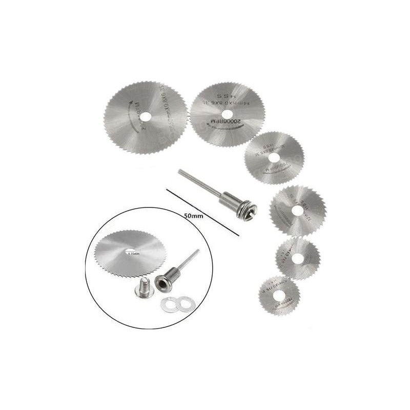 Mototool Taladro Kit  Mini Sierras X 7  Hss Acero + Mandril